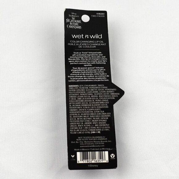 Wet n Wild Disney The‎ Nightmare Before Christmas Lip Gloss Color Two-Faced NEW - Picture 2 of 2